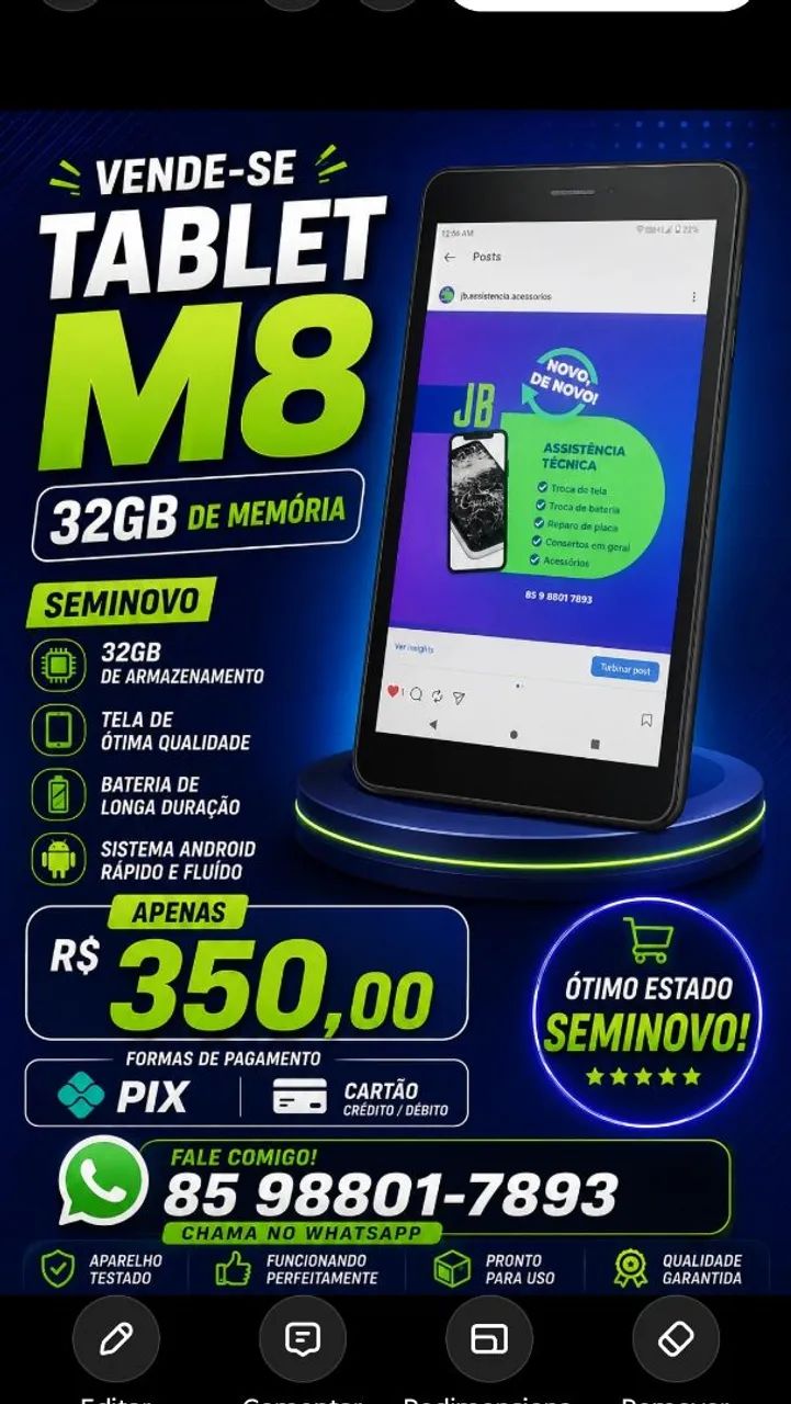 Tablet M8 semi novo