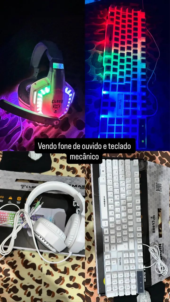 Vendo Fone de ouvido e Teclado mecânico RGB - Foto 3