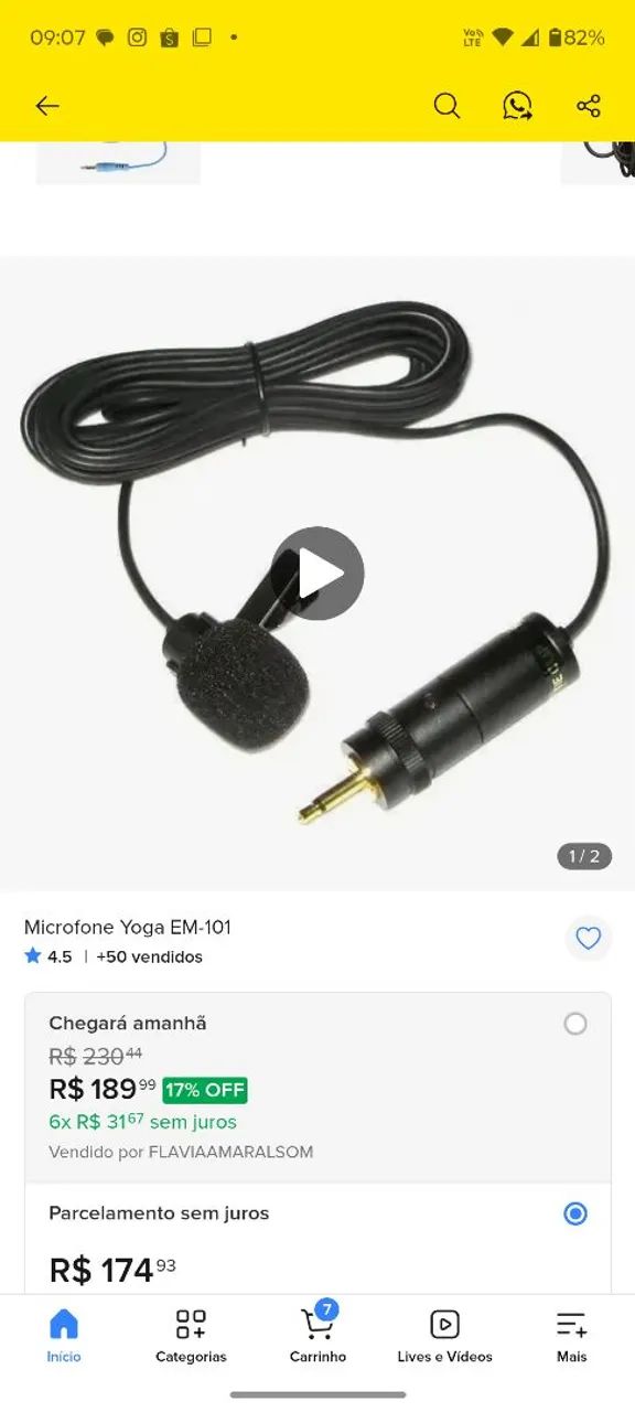 Kit Microfone de Lapela + Microofone de Cabeça (Headset) com Acessórios - Pouco Uso - Foto 4