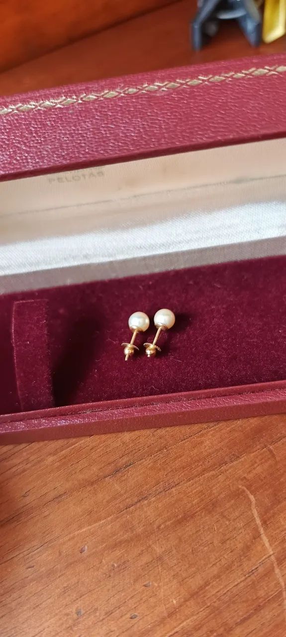 Brincos de ouro 18k de pérolas 