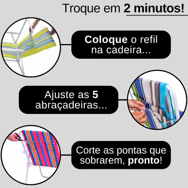 Forro Refil para cadeira de praia  - Foto 4