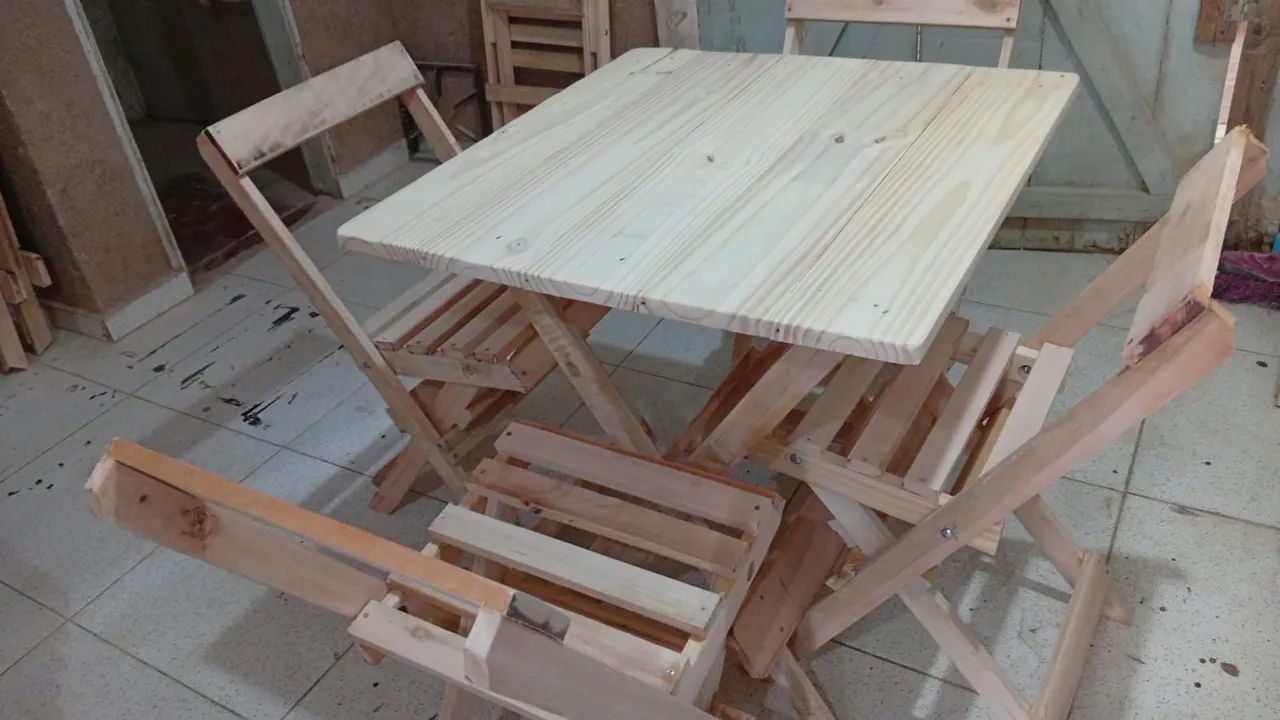 Kit mesa e cadeiras dobrável  - Foto 5