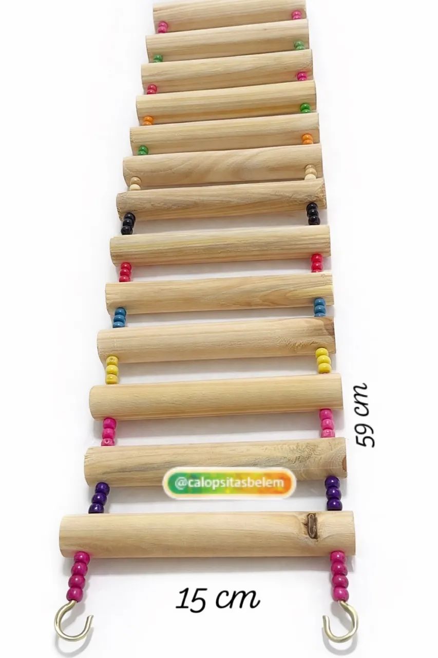 Escada de madeira para gaiola de aves 