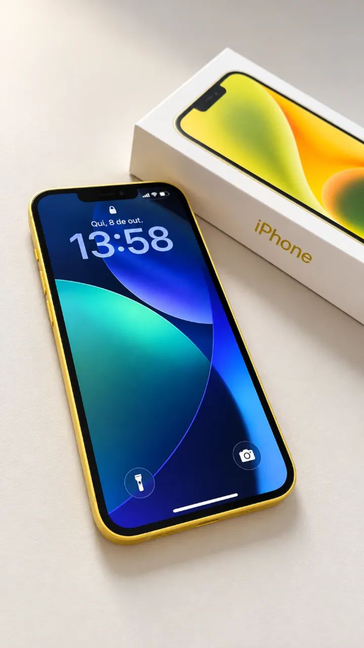 iPhone 14 128GB Amarelo | Impecável | Original - Celulares e