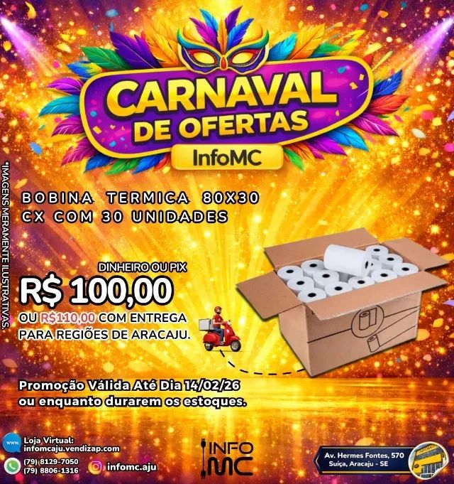 Caixa 30unidades bobina 80x30