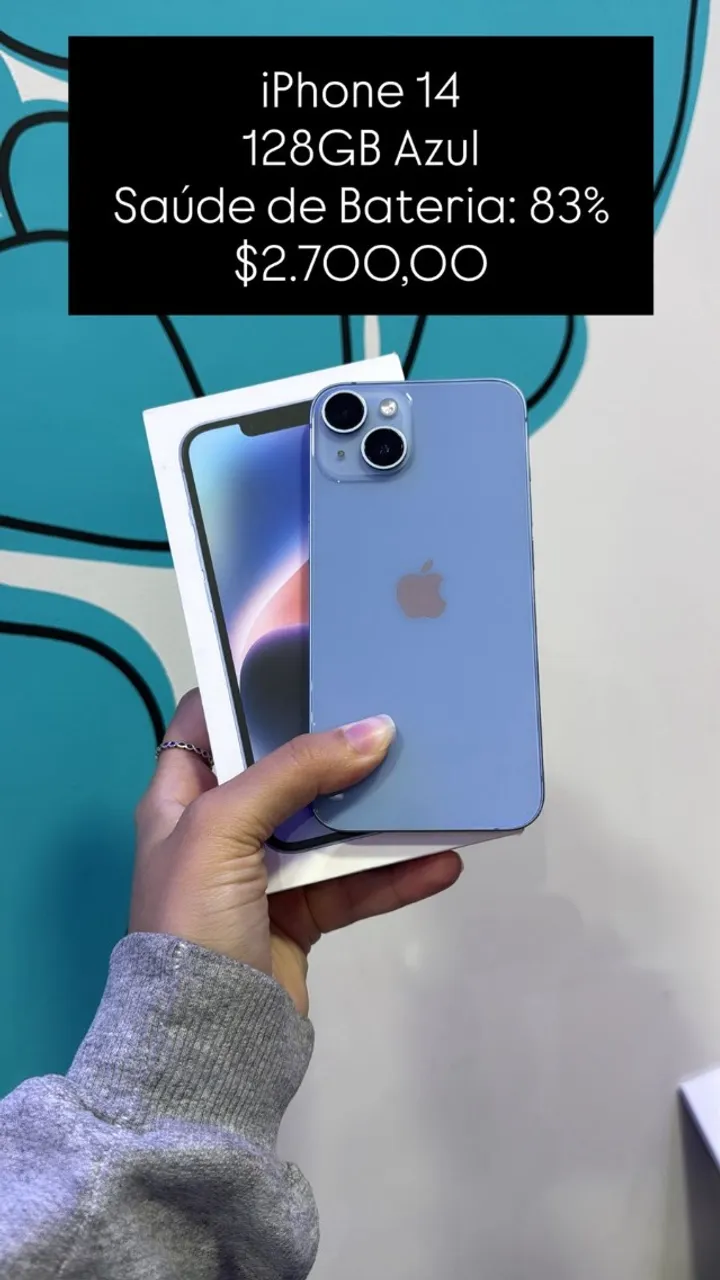 IPhone 12 128GB Azul Saúde de bateria 84% Semi Novo | Loja Física