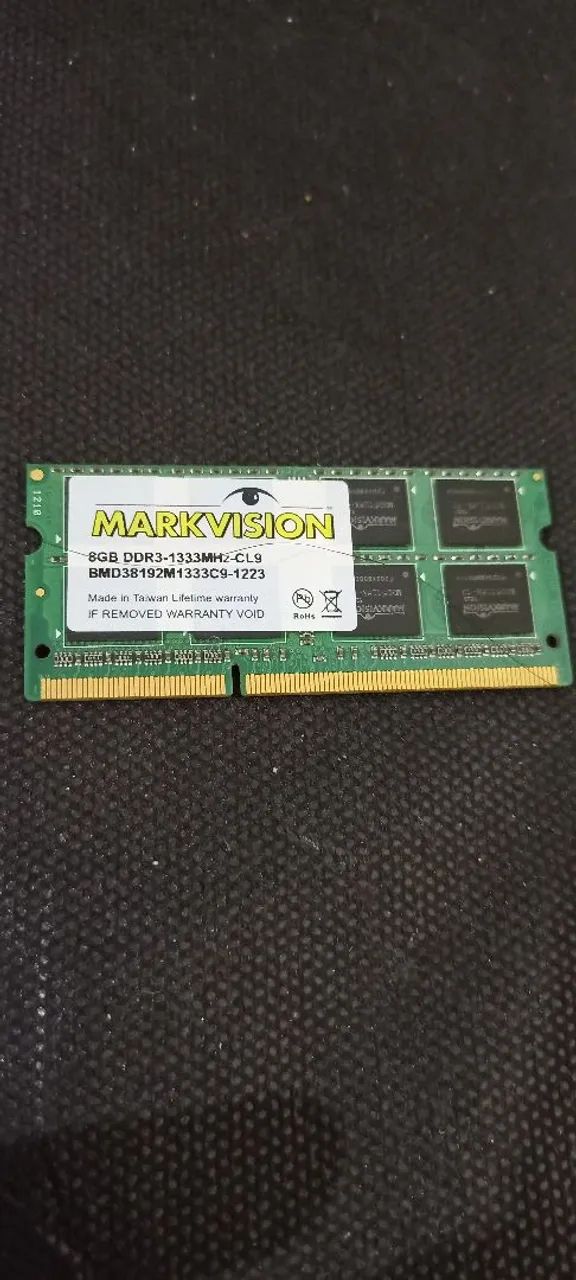 Memória ram notebook ddr3 8 gigas