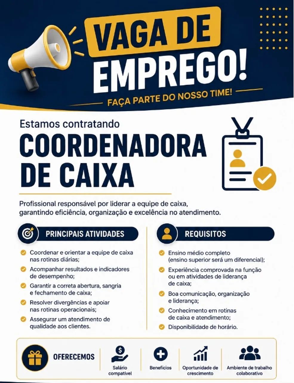 Coordenadora de caixa