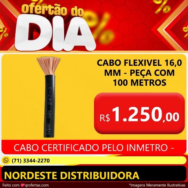 CABO FLEXIVEL 16,0 MM - COM CERTIFICAÇÃO DO INMETRO - FIO CABO FLEXIVEL DE 16 MM FLEX - Foto 2