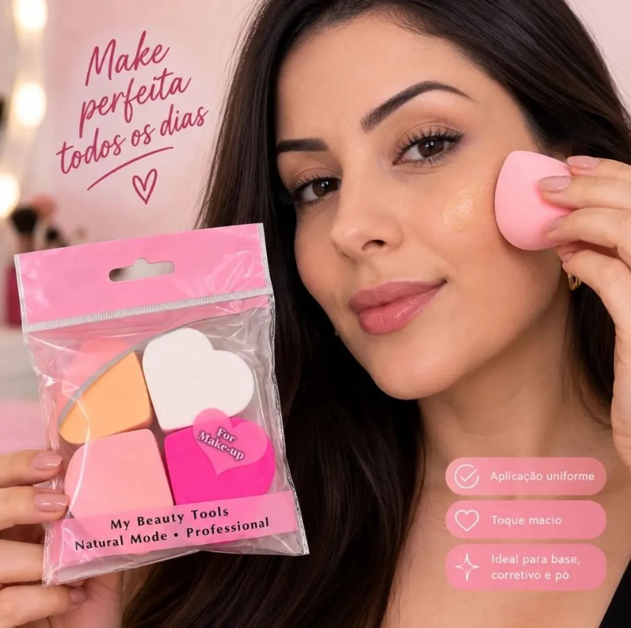 Kit Esponja de Maquiagem de Coração  - Foto 5