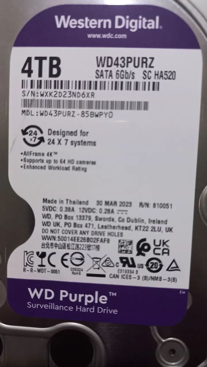 Hd 4 terá wd purple  - Foto 2