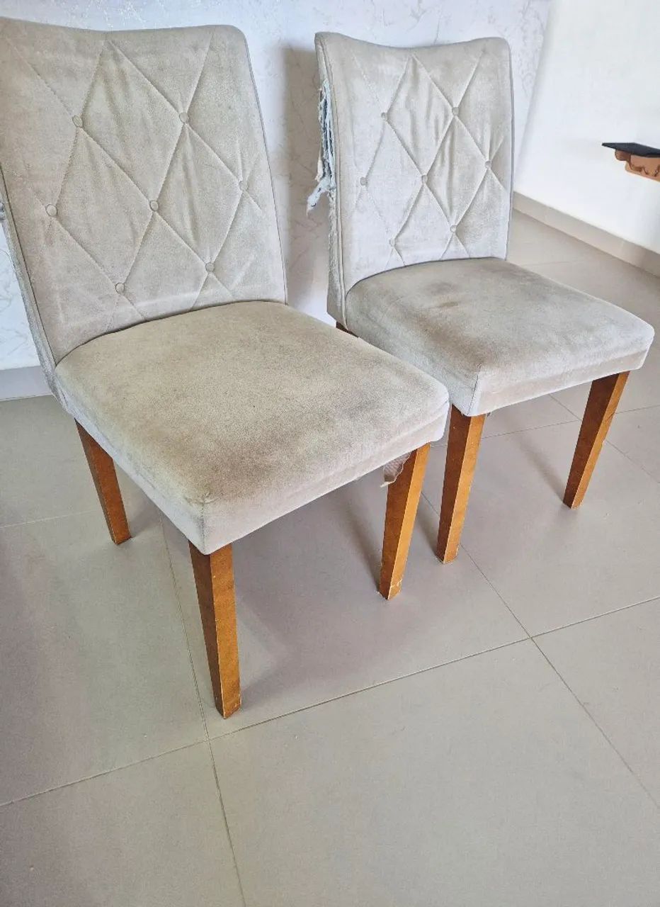 6 cadeiras de jantar em suede - Foto 4