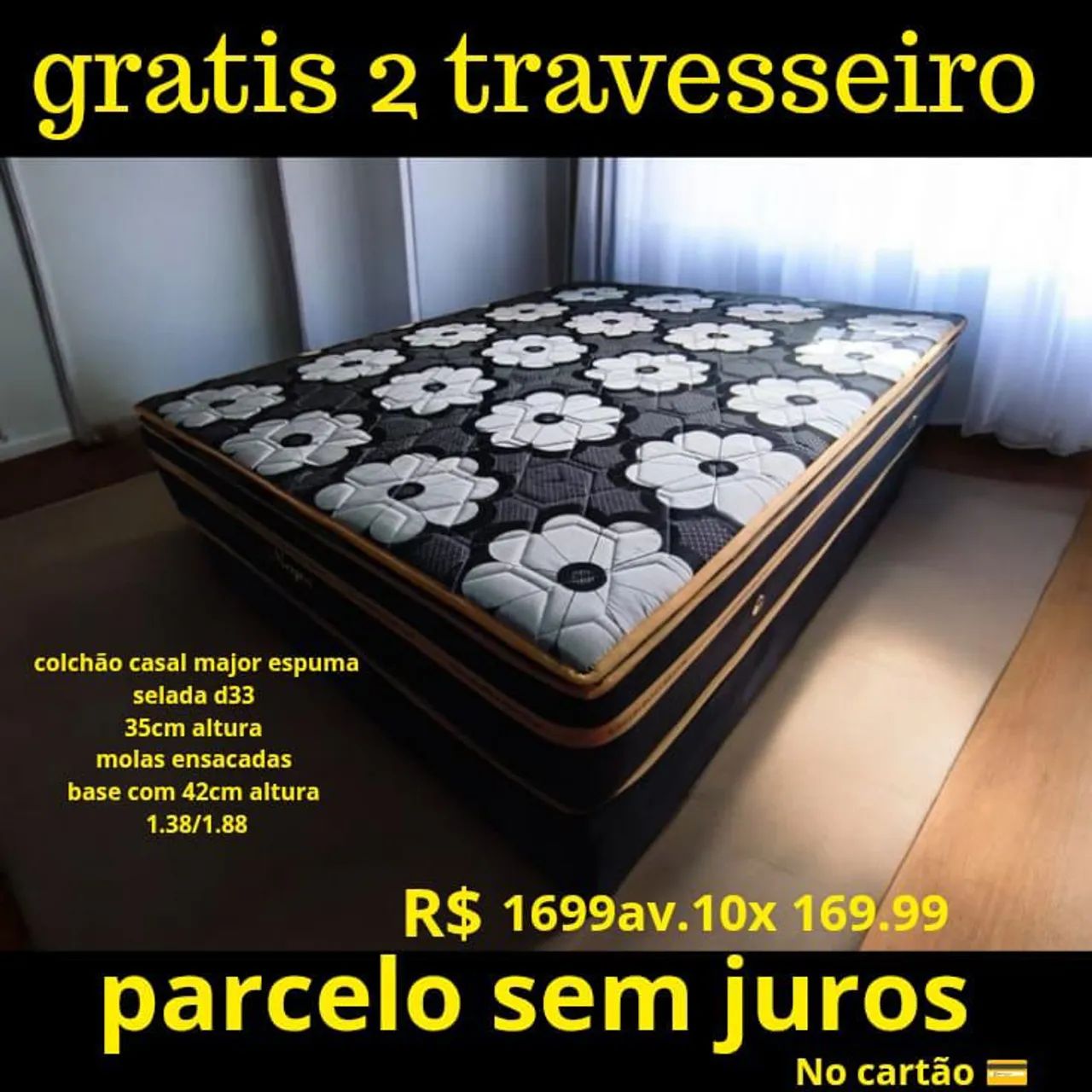 Cama casal com colchão espuma selada d33 - Foto 2