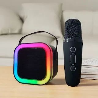 Caixa Bluetooth Karaoke com Microfone Sem Fio