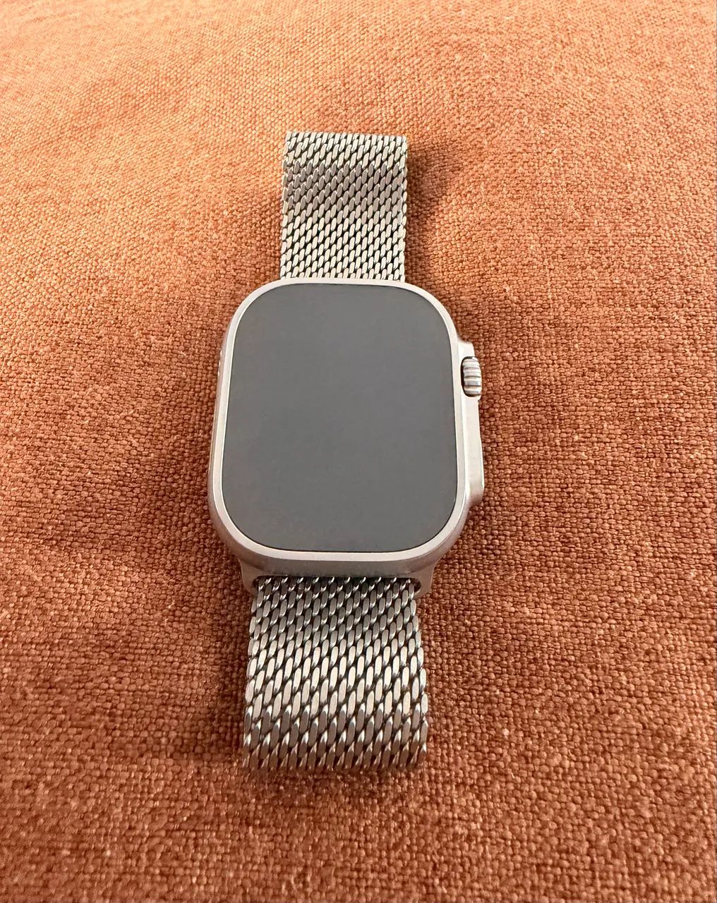 Apple Watch Ultra 3 49mm Natural Titanium Milanese Loop.