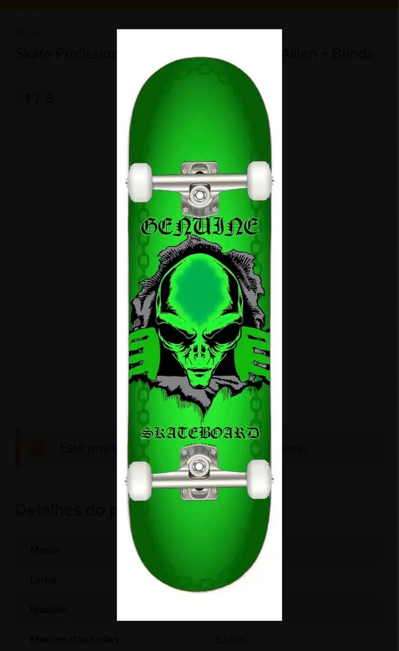 Skate profissional - novo no plástico