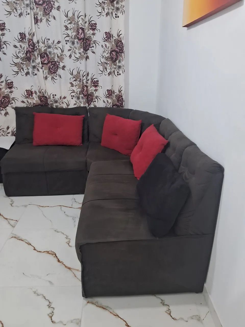 Vendo sofá de canto marrom .1.90 por 1.50. - Foto 5