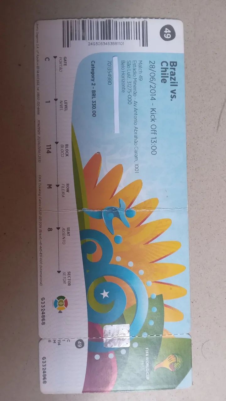 Rainbow / レインボー　チケット半券3種 Ingresso raro Brasil x Chile - Hobbies e coleções - Frimisa, Santa