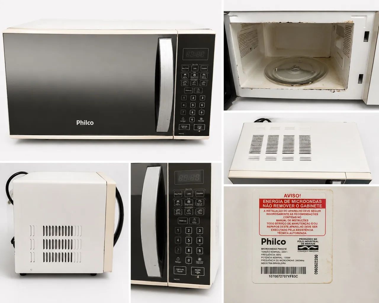 Micro-ondas Philco 21L Espelhado 220V - Funcionando 