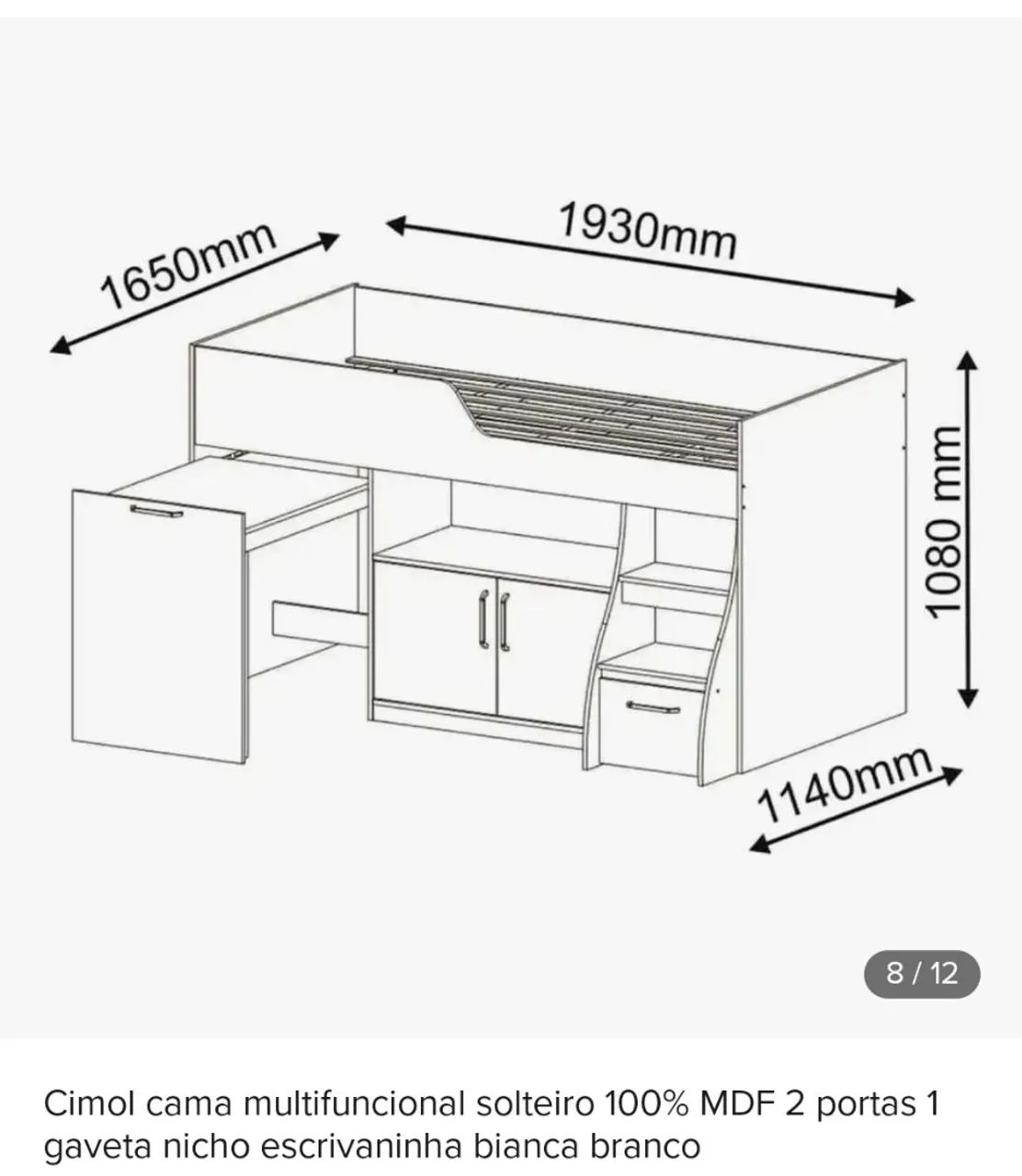 Cama infantil com escrivaninha integrada - Foto 5