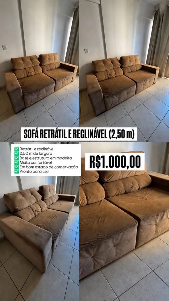 Sofá (base e estrutura em madeira)