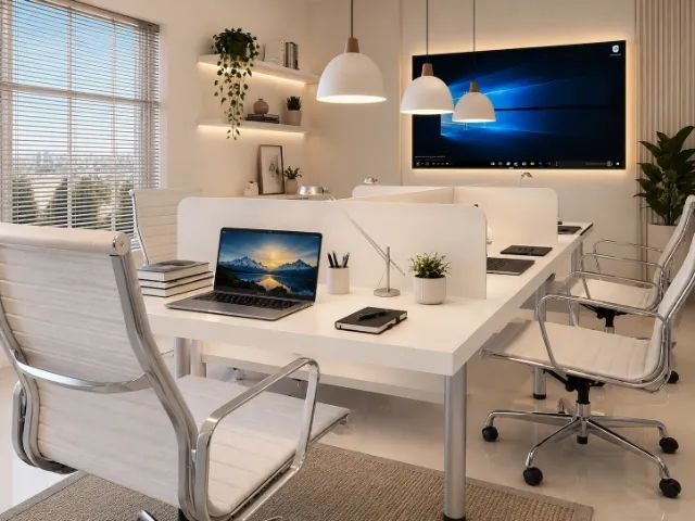 Estação Jade Office Delluxe. Com Painel. Alto Padrão. 5 Caixas de Tomadas: L270cm x P130cm - Foto 2