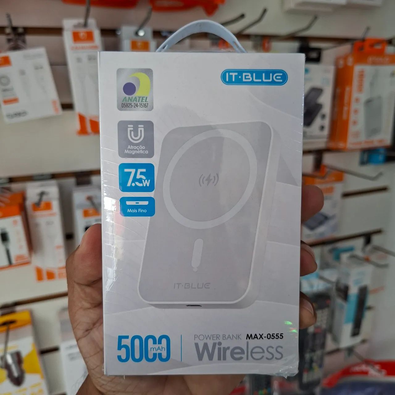 Carregador indução iPhone e Android 5.000 mAh - entrega em slz e região 