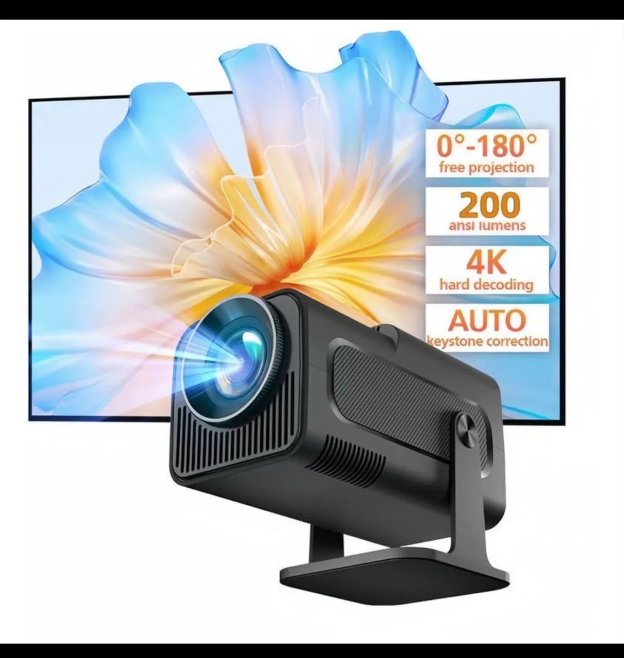 Transforme qualquer parede em um cinema! Mini Projetor HY320 4K  - Foto 3
