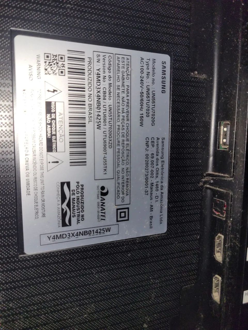 Tv samsung 55pl ( com defeito)