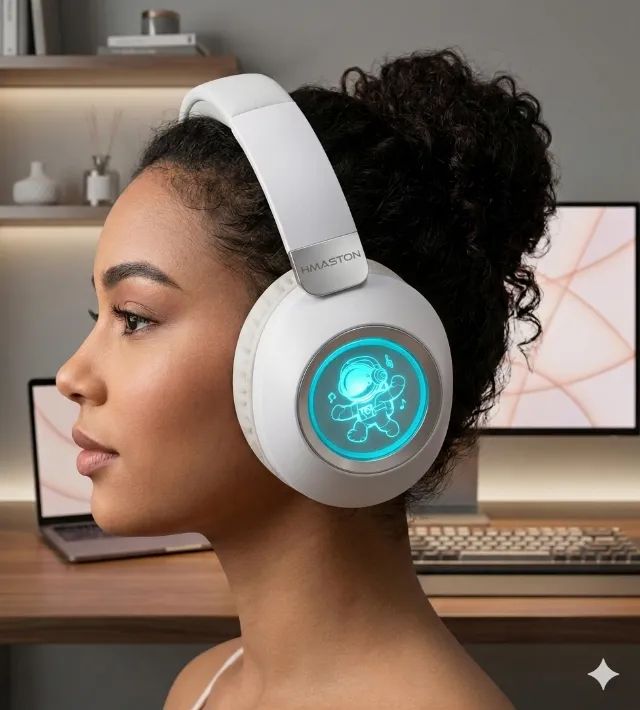 Fone de Ouvido Headset Bluetooth com Luz Ambiente e Microfone H'maston SN-25 