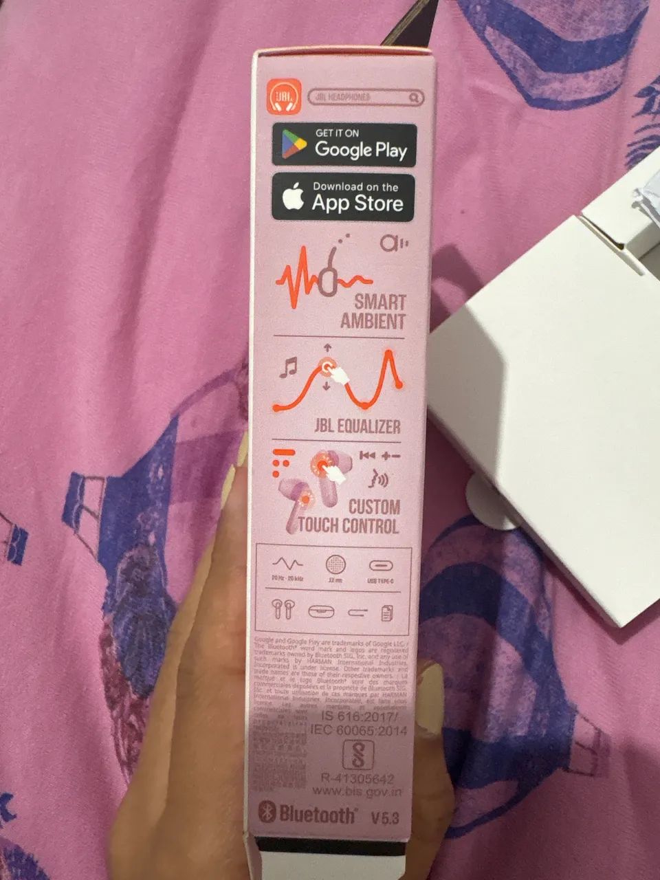 Fone de ouvido JBL wave flex 2 - Rosa/Roxo - Foto 3