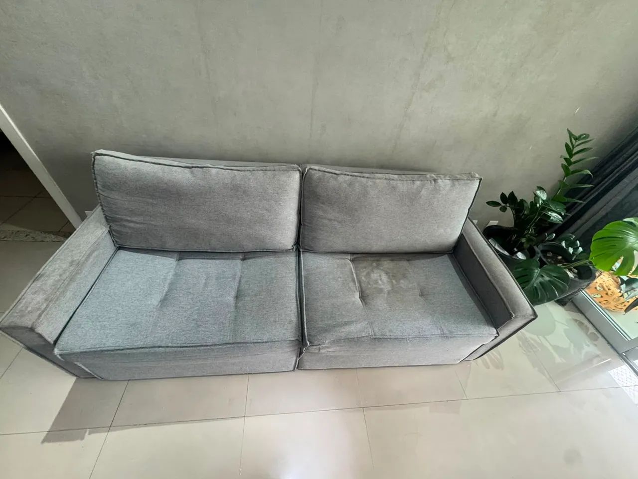 Sofá retrátil, vira cama, material linho. - Foto 4