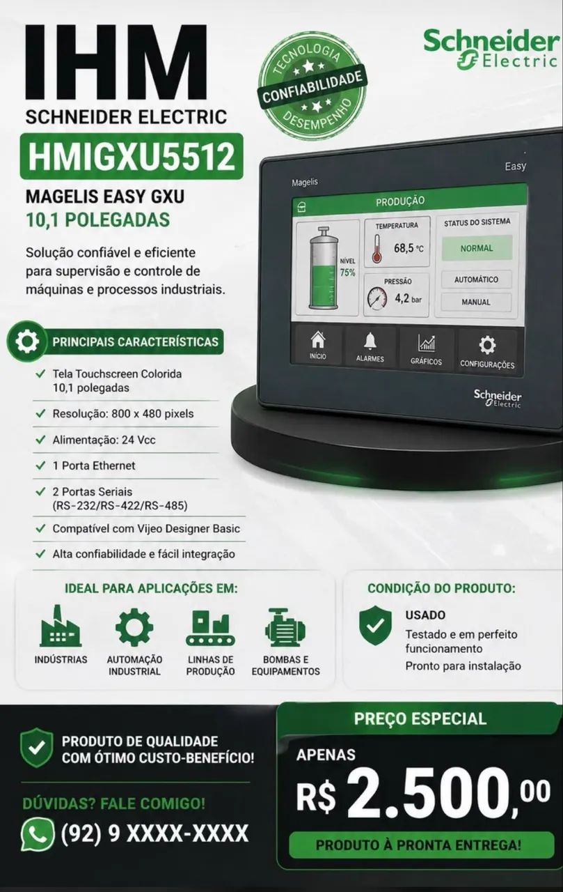 IHM Industrial 10 polegadas projetos e eletricidade 