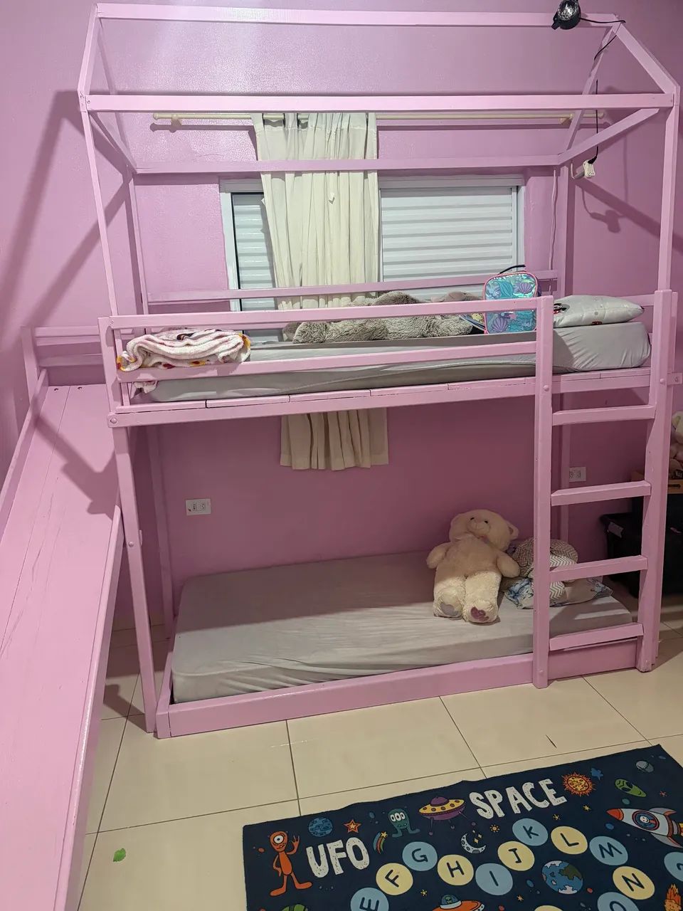 Cama beliche com escorregador reforçada madeira lei - Foto 3