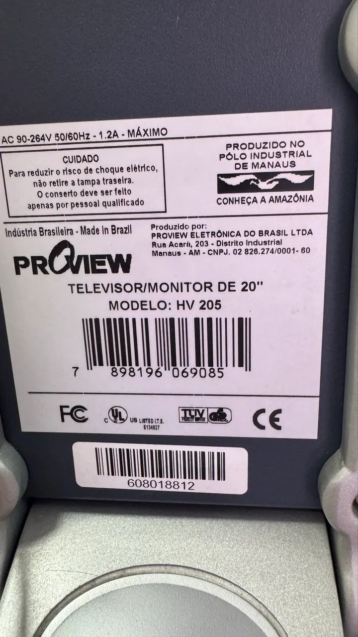  Televisor/Monitor de 20 polegadas, fabricado pela marca Proview mor HV 205 - Foto 5