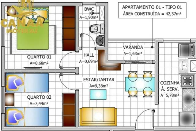 Cond. BelleVille Residence | Aptos c/ 02 Quartos | Lazer + Conforto e Segurança | Cohatraq - Foto 8