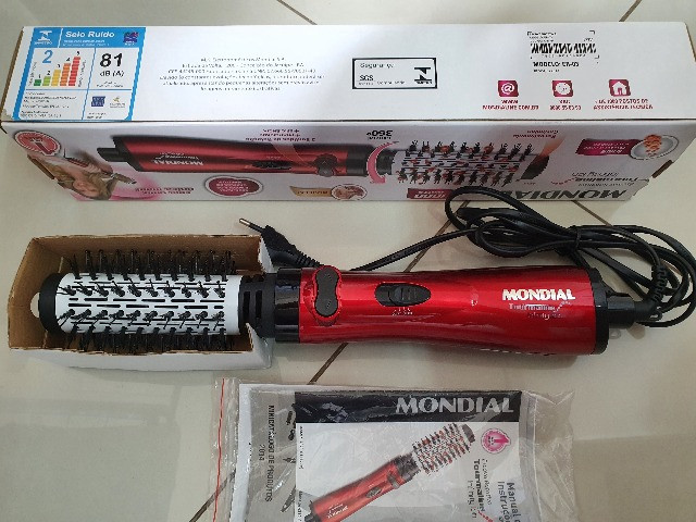 Escova Rotativa Mondial Modeladora Tourmaline Íon Er03 1000w