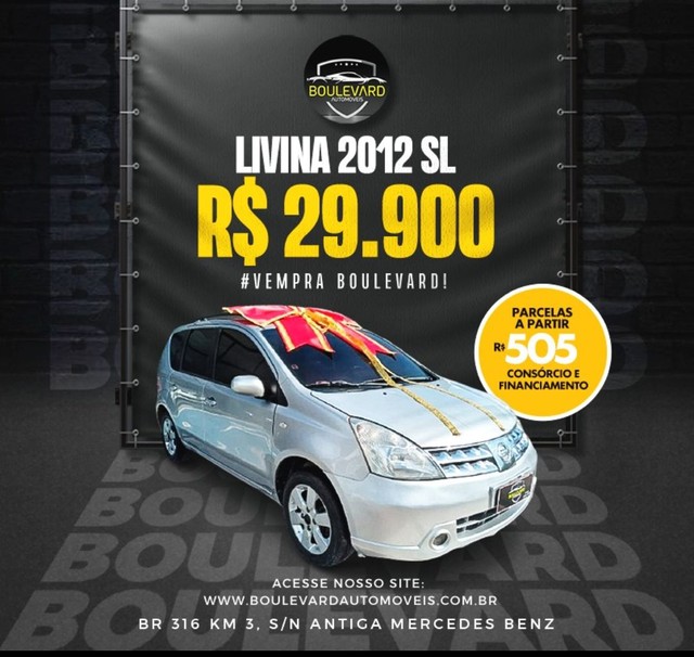 ® MEGA FEIRÃO LIVINA SL 2012 AUTOMÁTICO 1.8 TOP EM ATÉ 60X