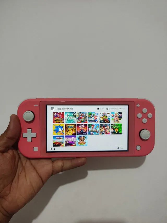 Nintendo Switch Lite Desbloqueado+sd64gb Lotado De Jogos - Desconto no Preço