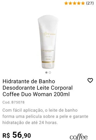 Hidratante de Banho Desodorante Leite Corporal Coffee Duo Woman, 200ml