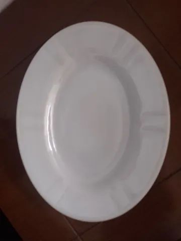 travessa antiga oval porcelana branca - Foto 4
