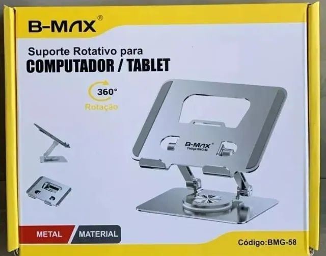 Suporte De Mesa Metal Rotativo 360° Para Notebook Tablet