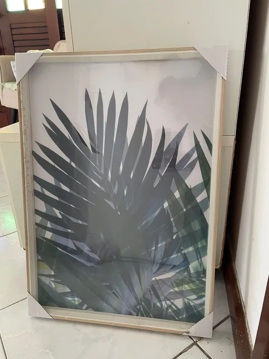 Quadro Decorativo com Folhas Tropicais