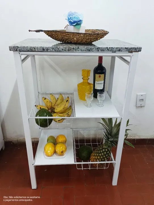 Fruteira de Aço c/ Tampo Granito SK - Foto 4