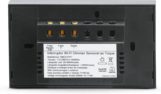 Interruptor Inteligente Smarteck 4X2" Ventilador Touch Wi-fi Preto, compatível Alexa - Foto 6