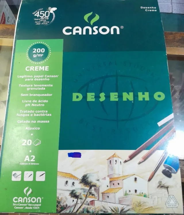 BLOCO DE DESENHO CANSON A2 200G PROFISSIONAL