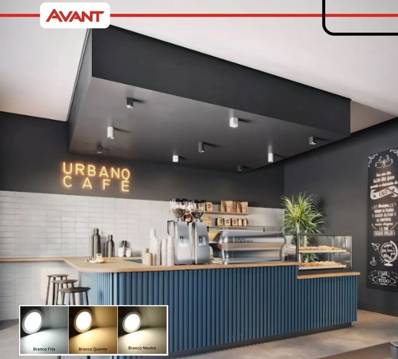 Spot Led Haut Quadrado 20w Branco Frio 6500k Preto Avant 110v/220v - Foto 2