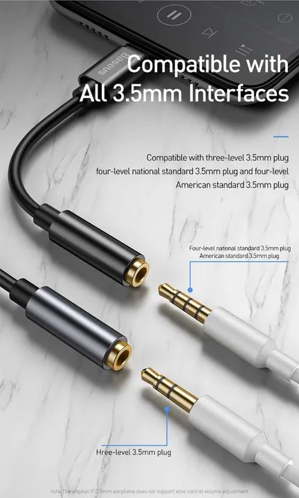 Cabo Adaptador de Áudio USB-C para Fone de Ouvido AUX 3,5mm - Foto 3