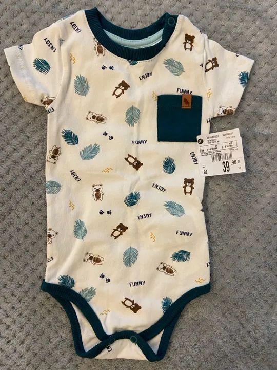 Body e Calção - Novo - 3a6 meses  - Foto 2