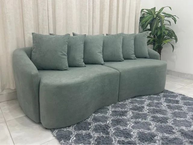 Sofá Orgânico 2.20m Almofadas Decorativas e Molas Bonnel l75 - Foto 2